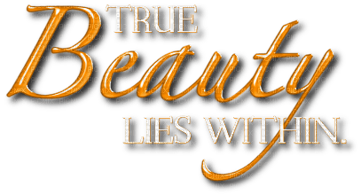 True Beauty lies Within.Text.White.Orange - zadarmo png
