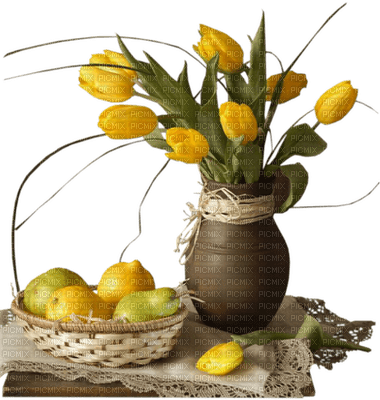 patymirabelle fleurs tulipes et fruits - PNG gratuit