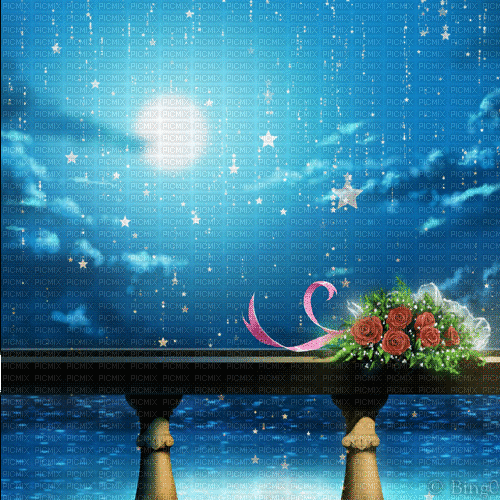 Y.A.M._Fantasy night moon background - GIF animate gratis