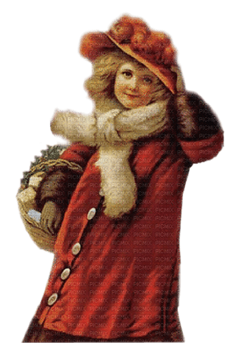 niña invierno navidad rojo maron dubravka4 - nemokama png