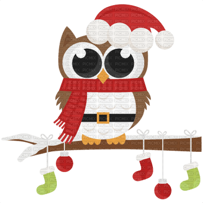 Santa Owl - бесплатно png