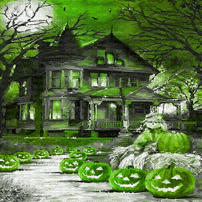 soave background animated halloween house pumpkin - Безплатен анимиран GIF