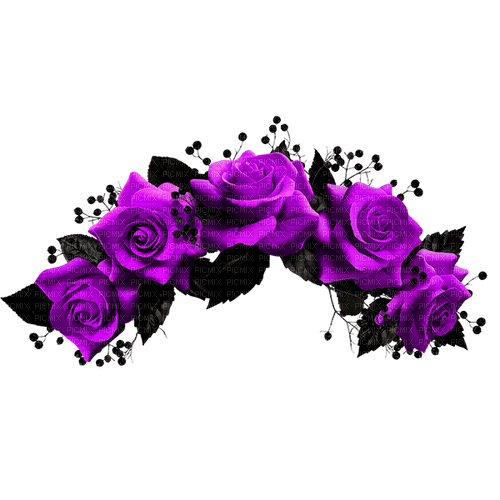 Gothic.Roses.Black.Purple - gratis png