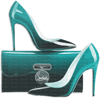 soave deco fashion bag shoe teal - PNG gratuit