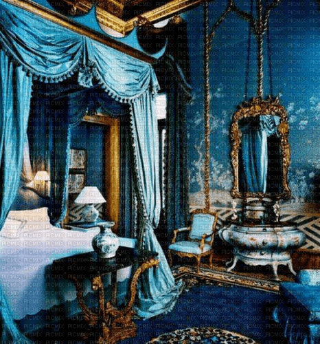 Blue Vintage Room - PNG gratuit