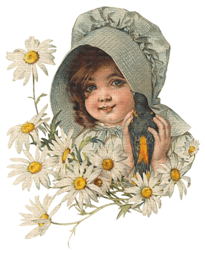 loly33 enfant vintage fleur - besplatni png