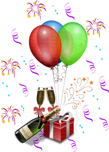 Party, Ballons, Sekt - ücretsiz png