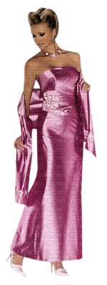 kvinna-rosa-klänning - gratis png