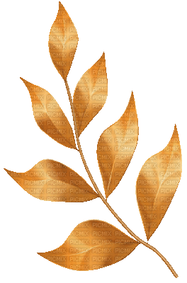 soave deco gold leaves animated branch gold - Gratis animeret GIF
