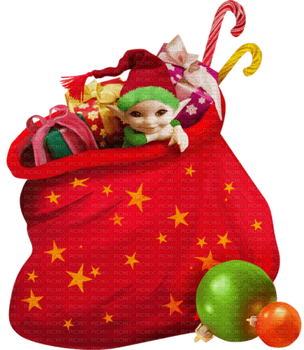Bolsa de navidad  con duende - Free PNG