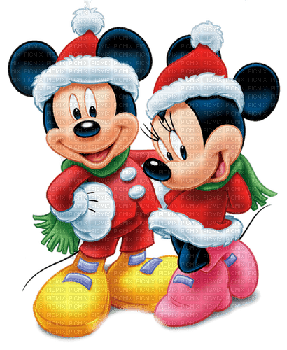 Mickey & Minnie Mouse (Christmas) - nemokama png