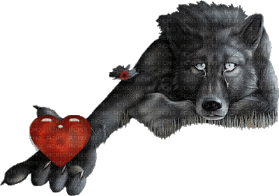 coeur de loup - GIF animado gratis