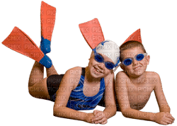 Kaz_Creations Children Friends Swimming - PNG gratuit