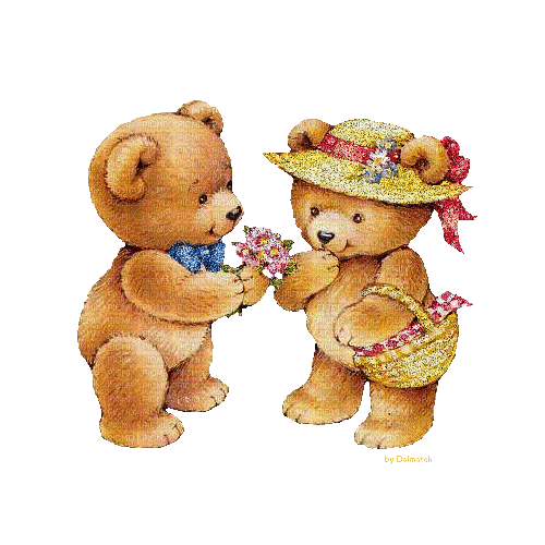 Cute Teddy Friends - GIF animé gratuit