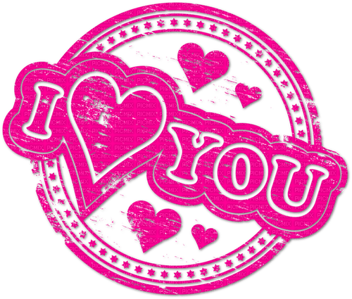 I Love You.Text.Circle.Pink - фрее пнг