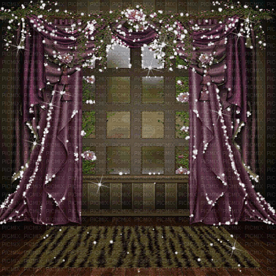 dolceluna animated room fantasy spring curtains - Free animated GIF