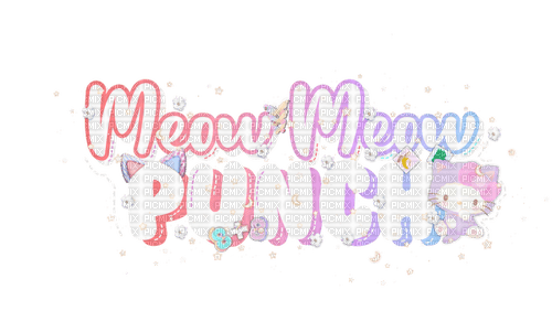 Meow meow punch (text) - ücretsiz png