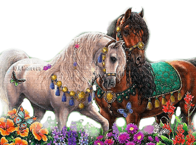 Y.A.M._Fantasy animals horses - ücretsiz png