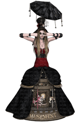woman steampunk black laurachan - png gratis