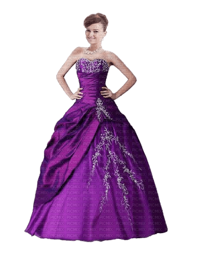 Purple woman , ball gown, png - png ฟรี