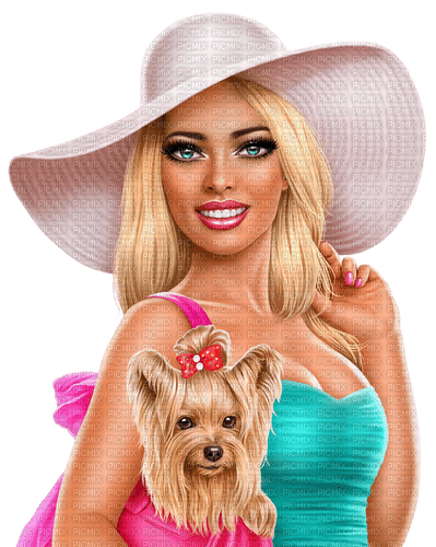 Woman, dog, summer. Leila - Free PNG