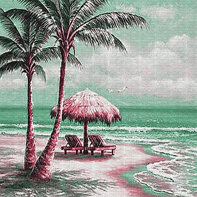 soave background summer animated  pink green - 免费动画 GIF