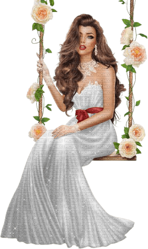 woman in swing - Free PNG