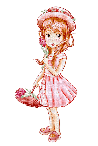 Pretty Spring girl - PNG gratuit