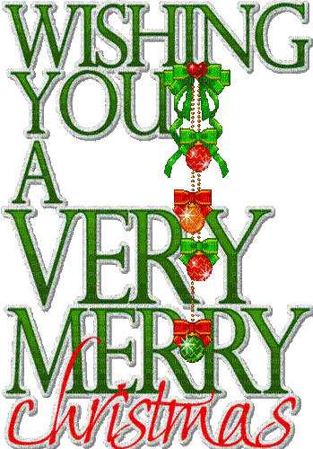Wishing you Merry Christmas.Text.Victoriabea - GIF animé gratuit