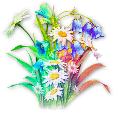 soave deco flowers garden spring branch rainbow - δωρεάν png