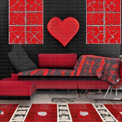 Black and Red Living Room - png grátis