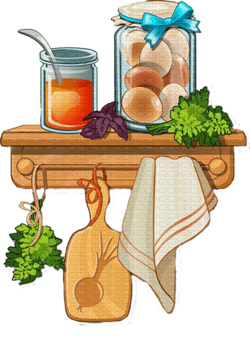 Regal, Küchenutensilien, Glas Eier, Marmelade - zdarma png