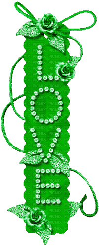 Text.Love.Roses.Green.Animated - KittyKatLuv65 - Bezmaksas animēts GIF