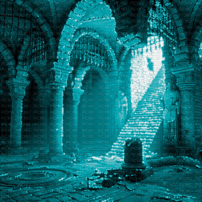 Y.A.M._Gothic fantasy background   blue - Darmowy animowany GIF
