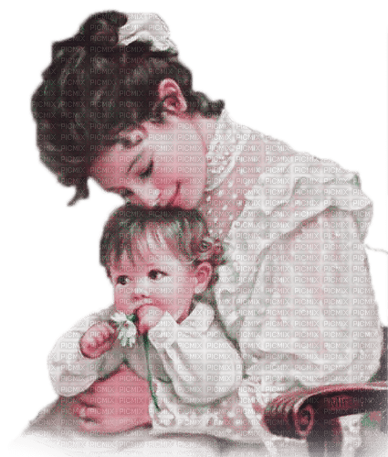 soave woman vintage children mother pink green - бесплатно png