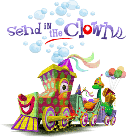 Kaz_Creations Text Send In The Clowns Train - zdarma png