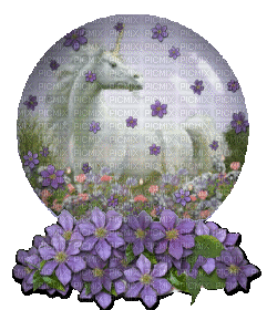 unicorn snow globe - Free animated GIF