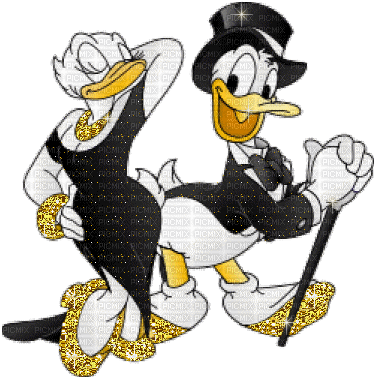 donald duck and daisy duck dressed up - GIF animado gratis