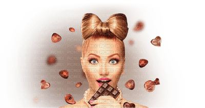 woman and chocolade - bezmaksas png