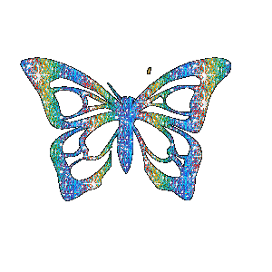 papilon multicolore - GIF animasi gratis