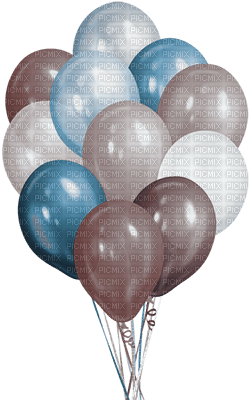 soave deco birthday balloon blue brown - PNG gratuit