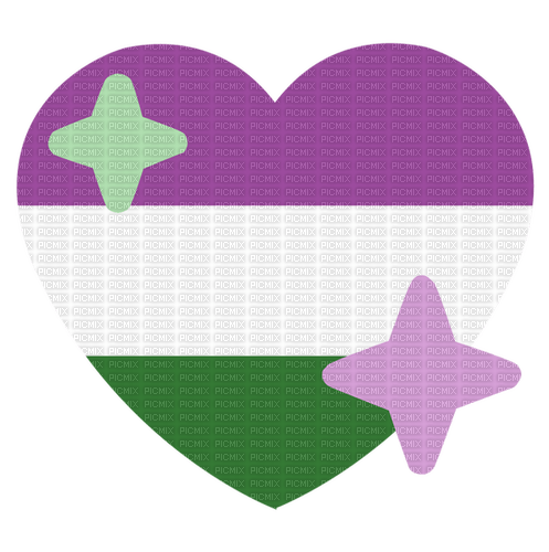 Genderqueer emoji heart pride - ingyenes png