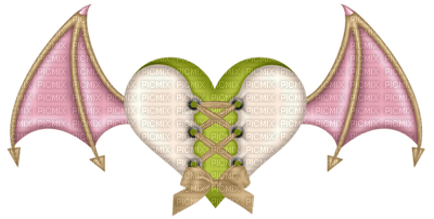 Kaz_Creations Deco Heart Love Wings Colours - PNG gratuit