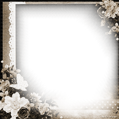 soave frame  vintage FLOWERS lace sepia - 無料png
