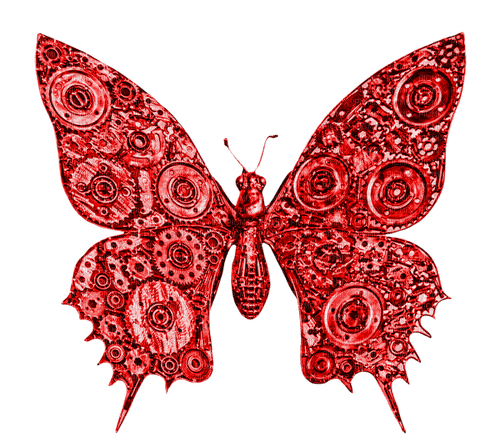 Steampunk.Butterfly.Red - 免费PNG