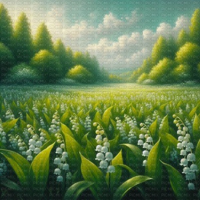 Lily of the Valley Field - png ฟรี