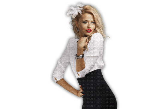 kvinna--woman--in black and white - безплатен png