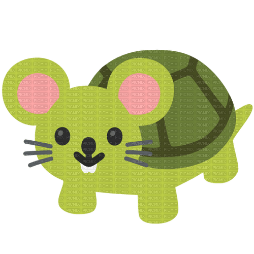 Mouse turtle emoji green - gratis png