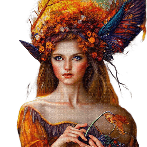 kikkapink woman autumn fantasy - 免费PNG