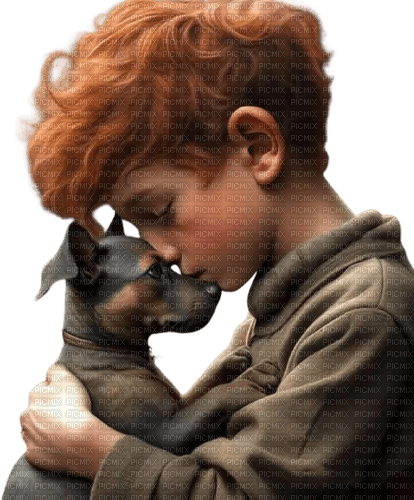 enfant, kind, child, dog, hund - png grátis